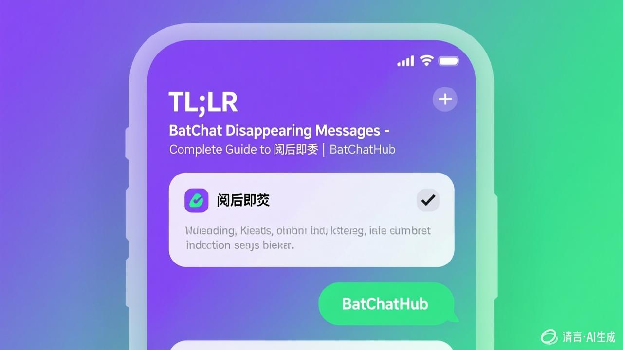 TL;DR - BatChat Disappearing Messages - Complete Guide to 阅后即焚 | BatChatHub